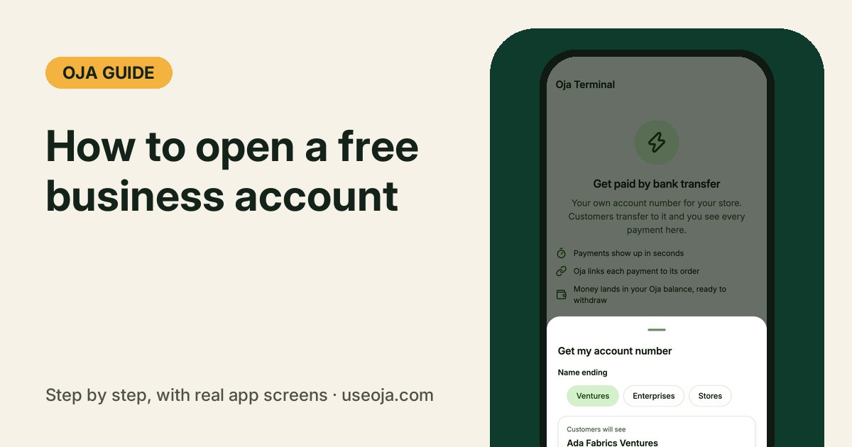 How to Open a Free Business Account for Your Shop and Get Your Own Account Number